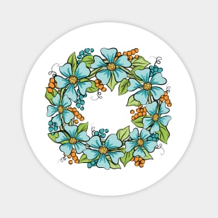 Spring Flowers Wreath Art Magnet